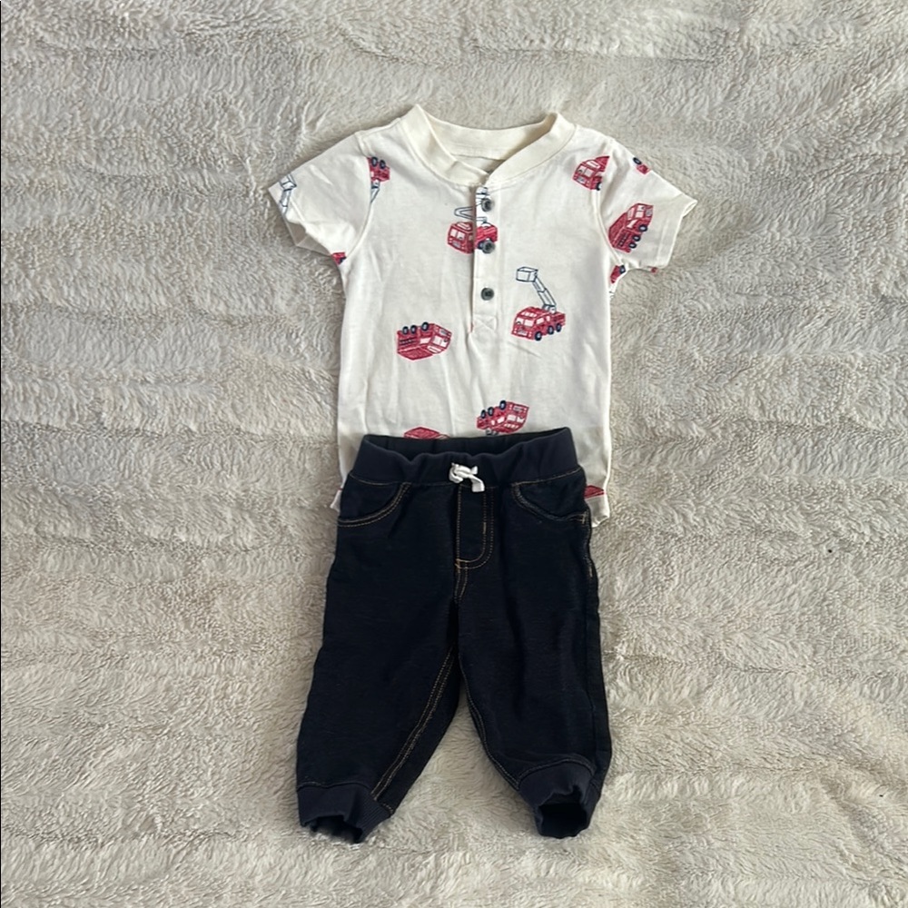 Cute Fire Truck Baby Outfit
